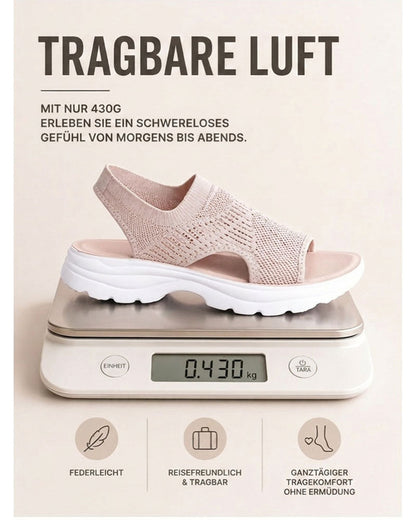 Atmungsaktive Plateau-Sandalen aus Mesh für Damen