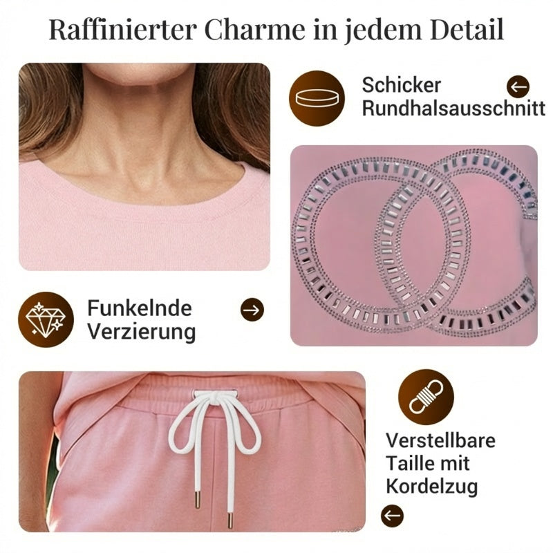 🌻Sommer-Hot-Sale - 50% Rabatt🌸Lässiges zweiteiliges Set für Frauen, einfarbiger Pullover und lockere Hose
