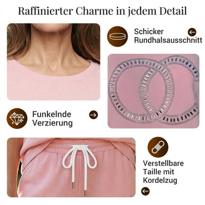 🌻Sommer-Hot-Sale - 50% Rabatt🌸Lässiges zweiteiliges Set für Frauen, einfarbiger Pullover und lockere Hose