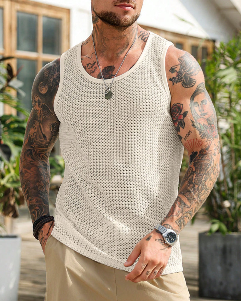 Tank Top Netz Hohl Aus