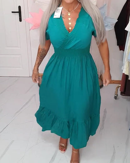 Kleid Elegant V-Ausschnitt A-Linie