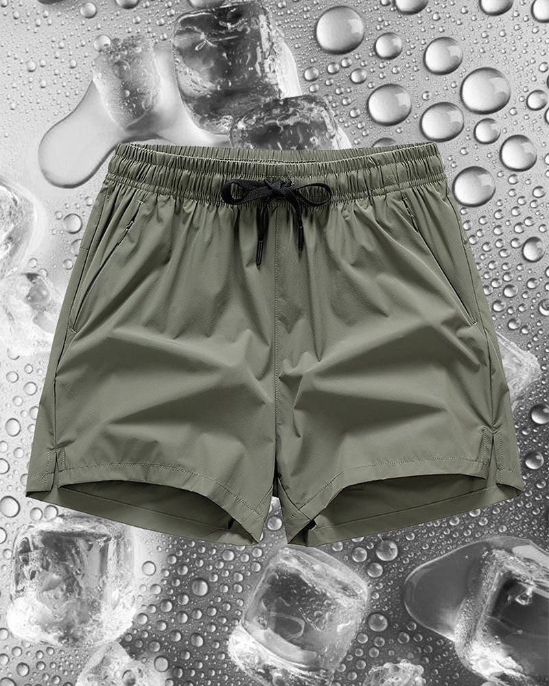 Shorts Männer Elastischer Bund Tasche Schnelltrocknend Eis-Seide Sport
