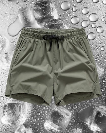 Shorts Männer Elastischer Bund Tasche Schnelltrocknend Eis-Seide Sport