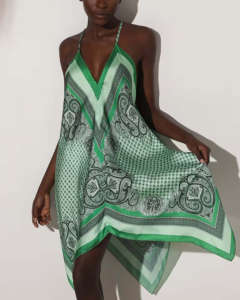 Kleid Unregelmäßig Drapiert Druck
