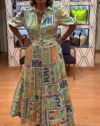 Kleid A-Saum Kurzärmelig