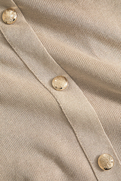 Einfarbiges Vintage Crop Top mit Knopfleiste und Maxirock Set