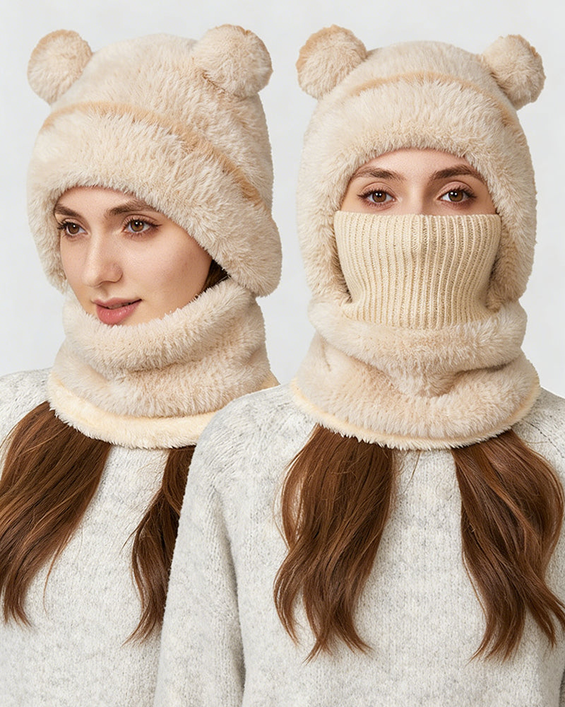 Integrierte Warme Strickmütze Für Herbst Und Winter