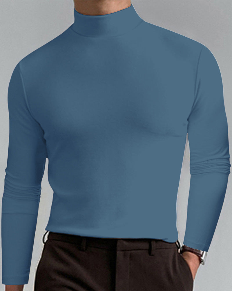 Herren Langarm T-Shirt Mit Schmalem Ausschnitt