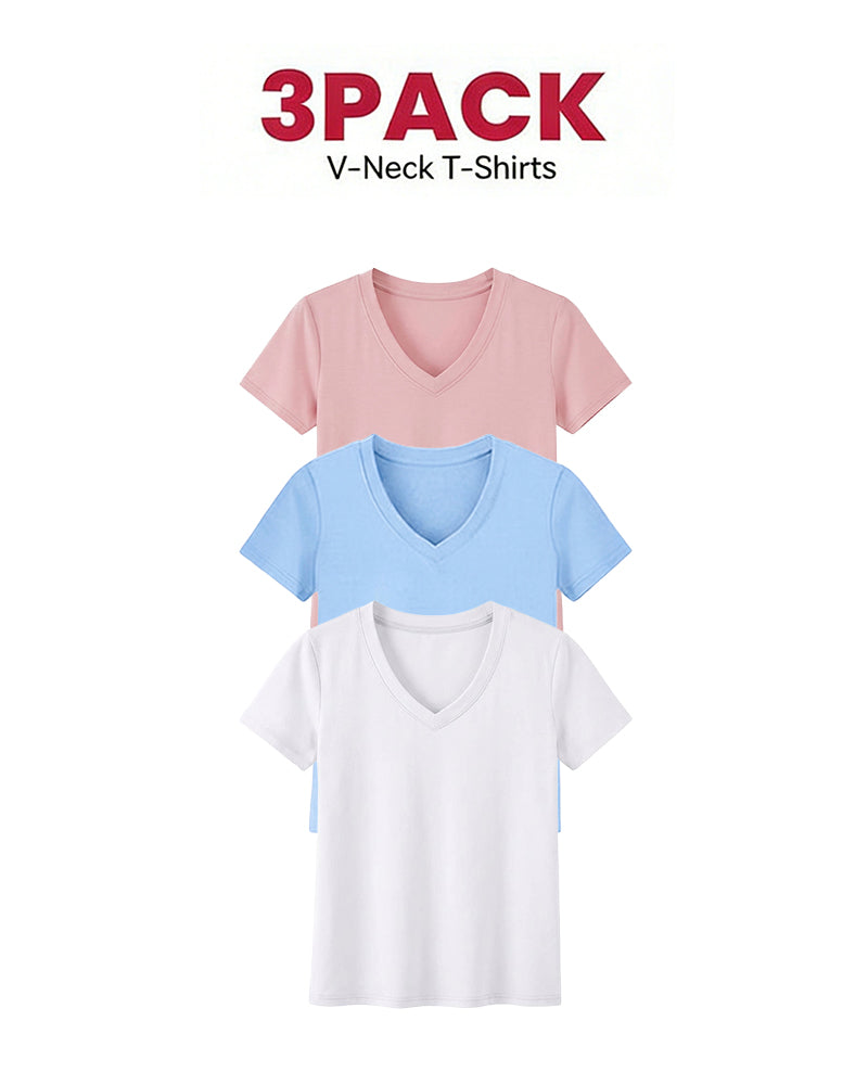 1/3er-Pack Bequeme Basic-T-Shirts Für Damen