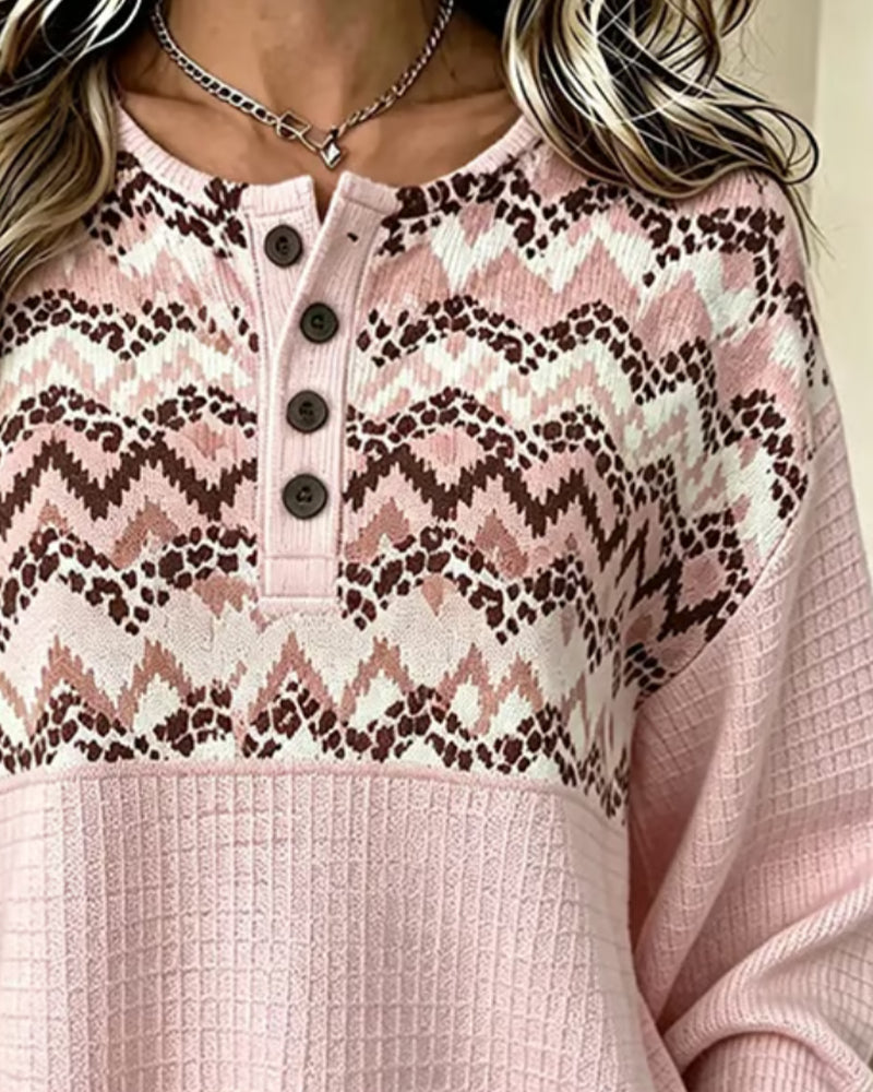 Sweatshirt Rundhals Waffel Lässig
