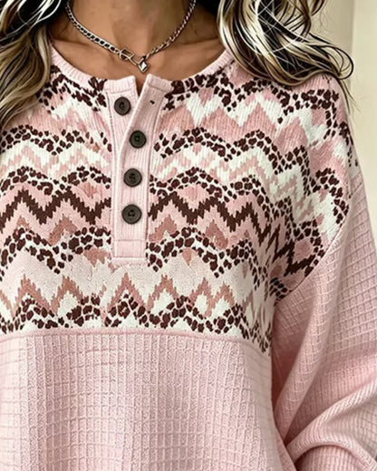 Sweatshirt Rundhals Waffel Lässig