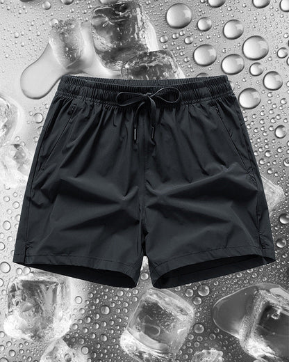 Shorts Männer Elastischer Bund Tasche Schnelltrocknend Eis-Seide Sport