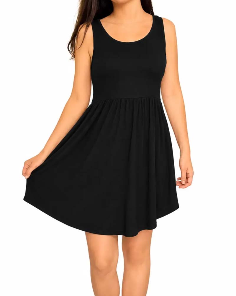 Kleid Ärmellos Locker A-Linie Mini