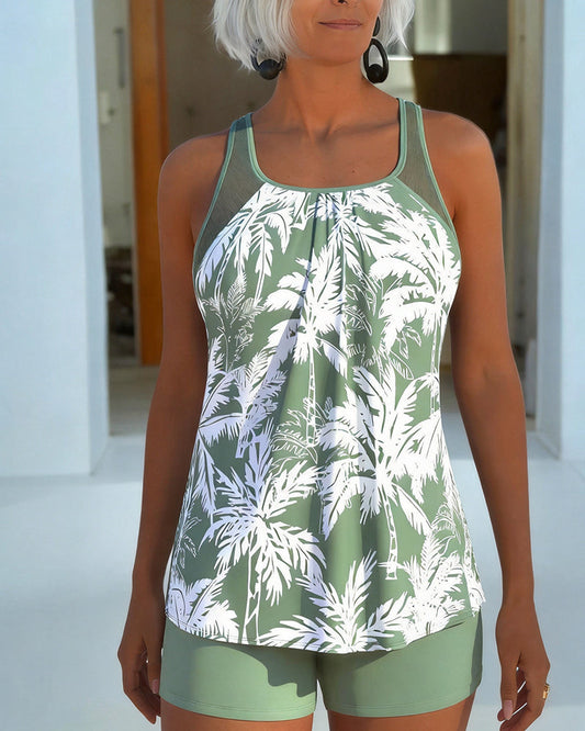 Tankini Botanischer Print Tanktop Shorts