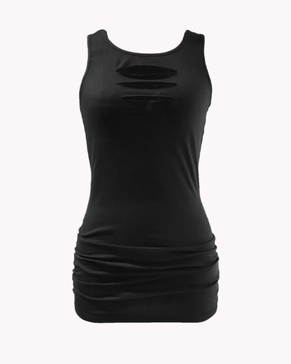 Tank Top U-Ausschnitt Ärmellos Hollow Out