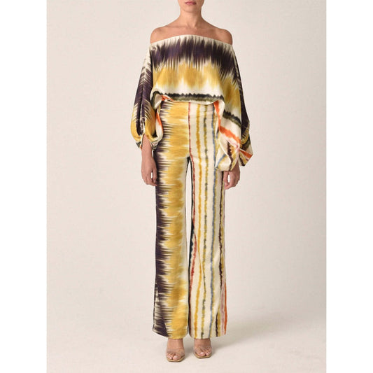 Combinaison multicolore tie-dye à épaules dénudées et jambes larges pour femme - Rachele 