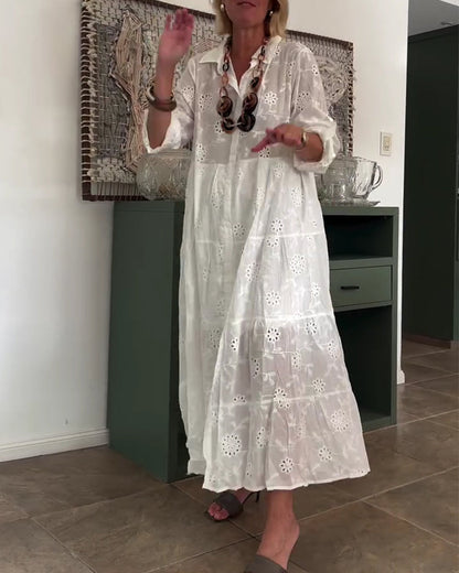 Kleid Elegant Hohl Blume