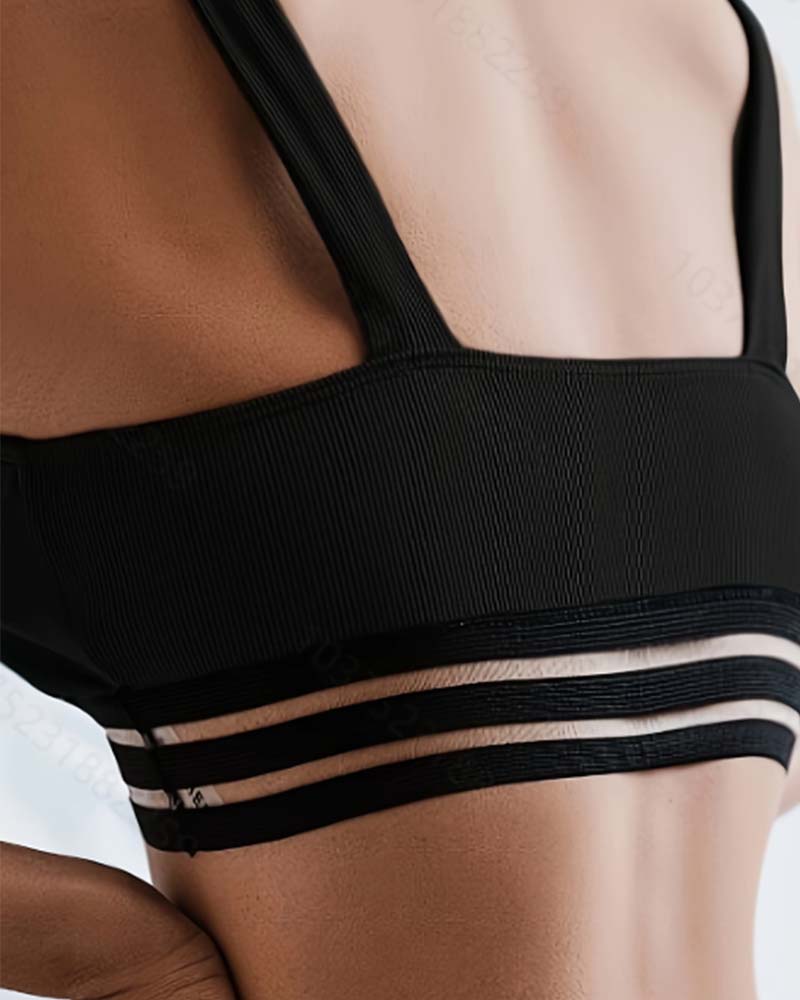 Bikini Streifen Patchwork Minimalistisch Einfarbig