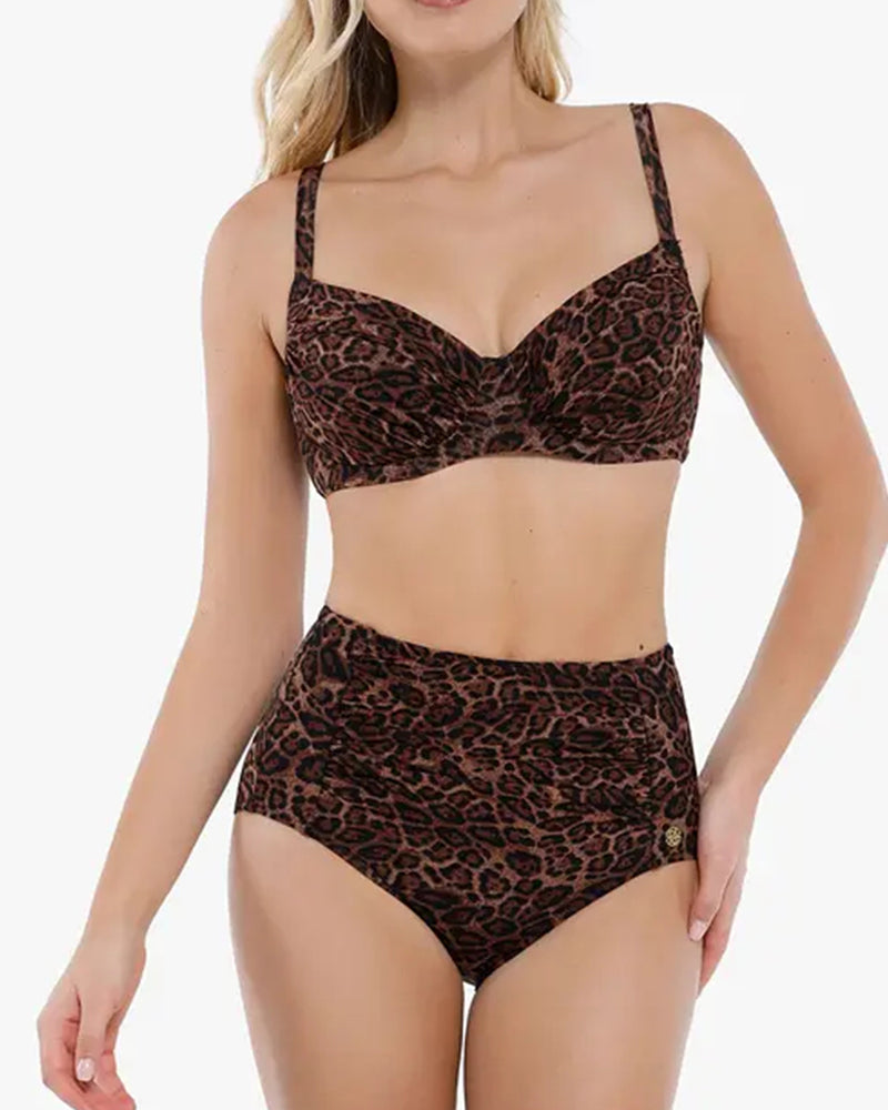Bikini Mode Hochtailliert Leopard Druck