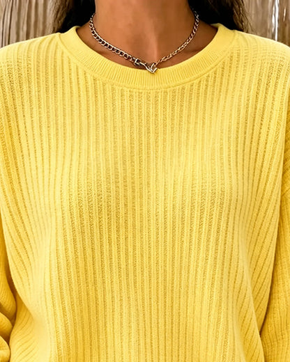 Sweatshirt Lässig Einfarbig Langarm