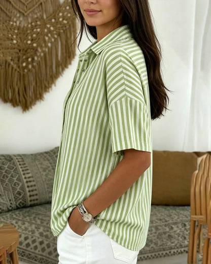 Bluse gestreift casual Knopfleiste