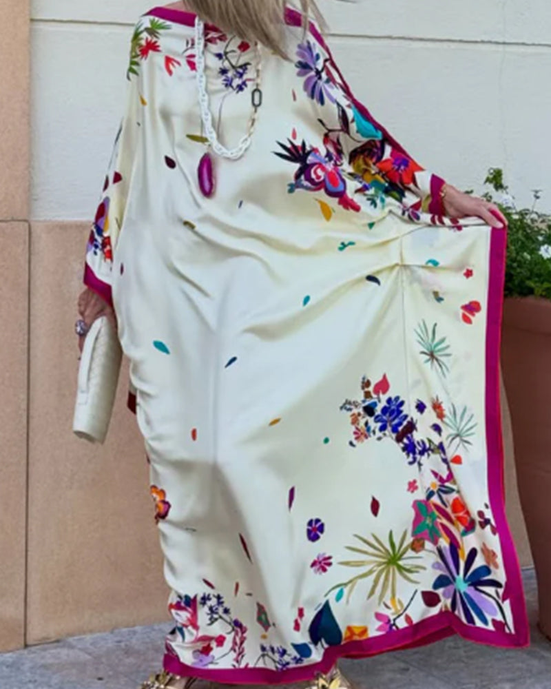 Kleid Off-Shoulder Kontrast Locker Urlaub