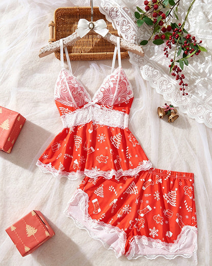 Set Spitze Patchwork Sexy Pyjamav