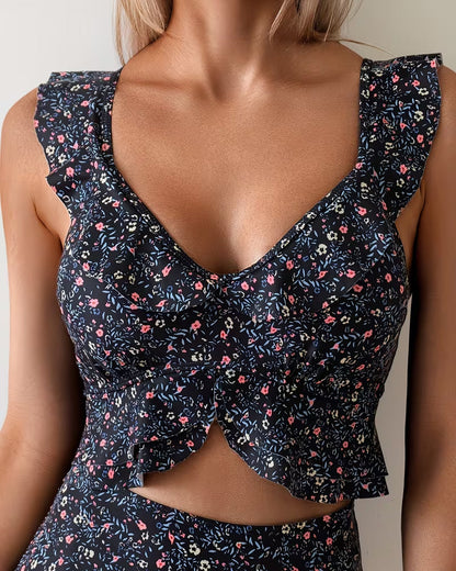 Bikini Klein Blumig Rüsche