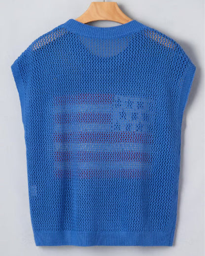 Pullover Flaggenmuster Rundhals