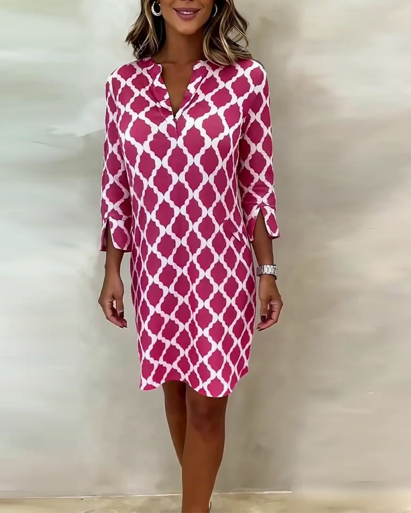 Kleid Dreiviertelarm Gedruckt