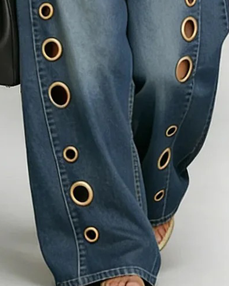 Jeans High Waist weites Bein