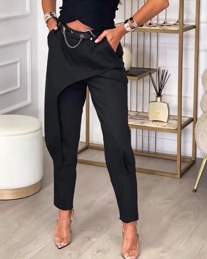 Hose Wickel-Stil Kleiner Fuß Lässig