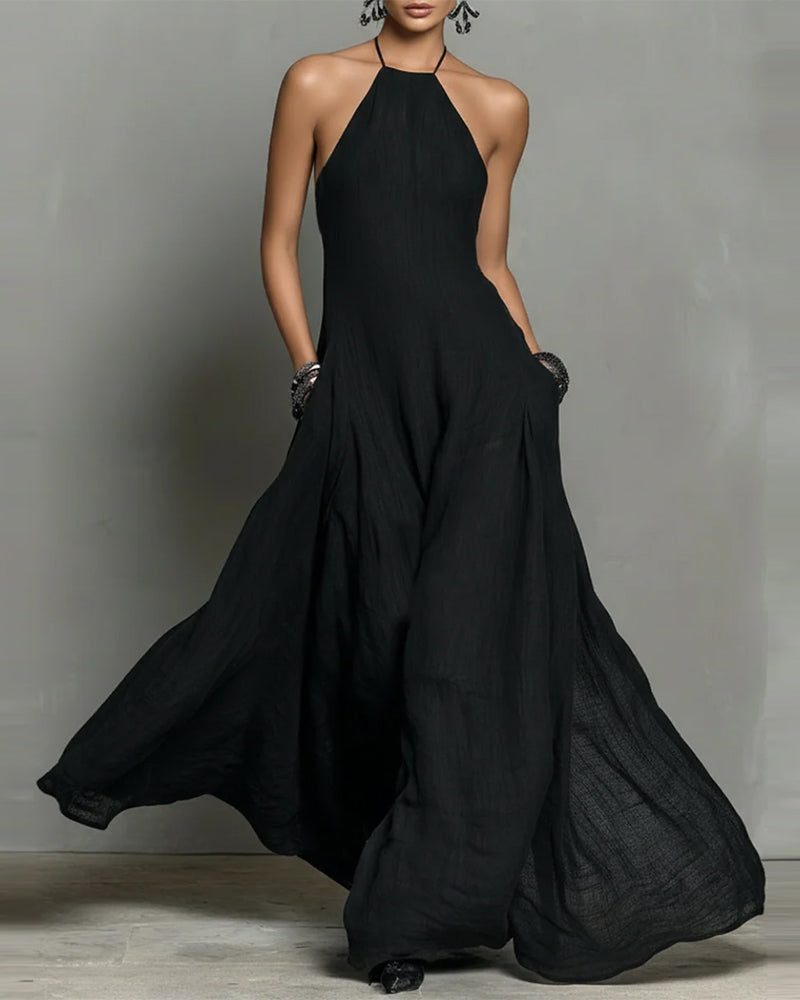 Kleid Modisch Halter Neck Lang
