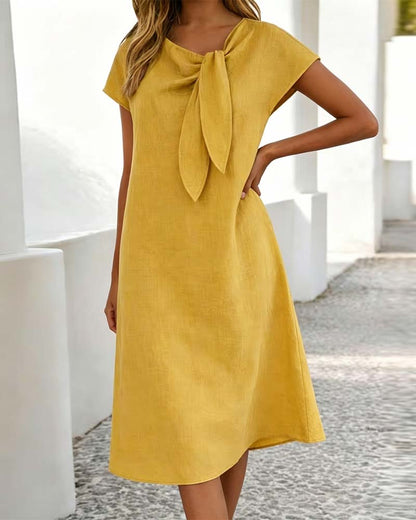 Kleid Lässig Einfarbig