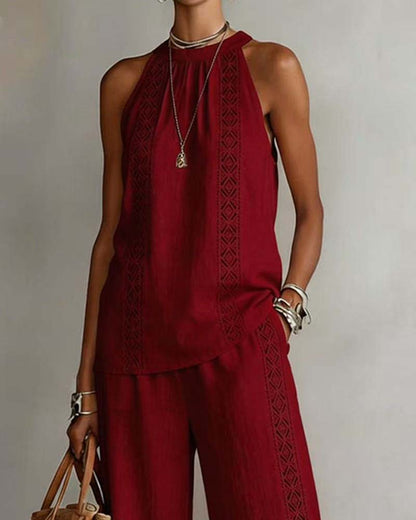 Zweiteiliger Set Hollow Out Halter