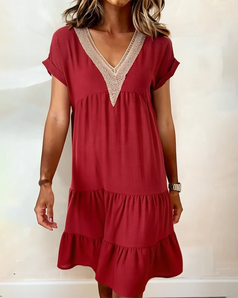 Kleid Spitze V-Ausschnitt Kuchen