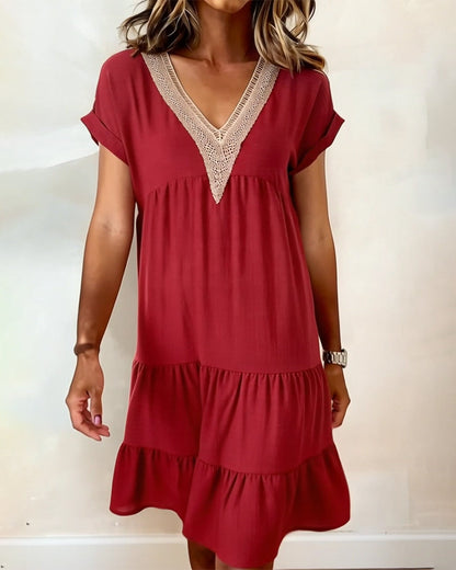 Kleid Spitze V-Ausschnitt Kuchen
