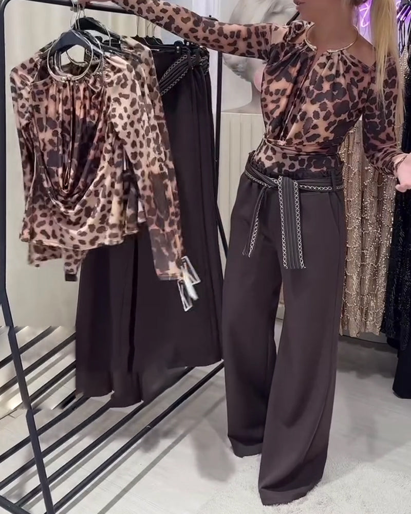 Top stilvoll und körperbetont Leopardenprint