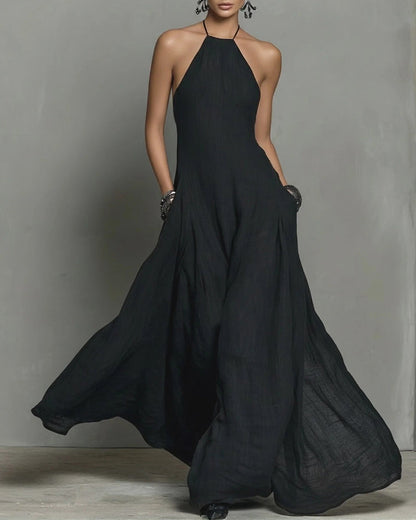 Kleid Modisch Halter Neck Lang