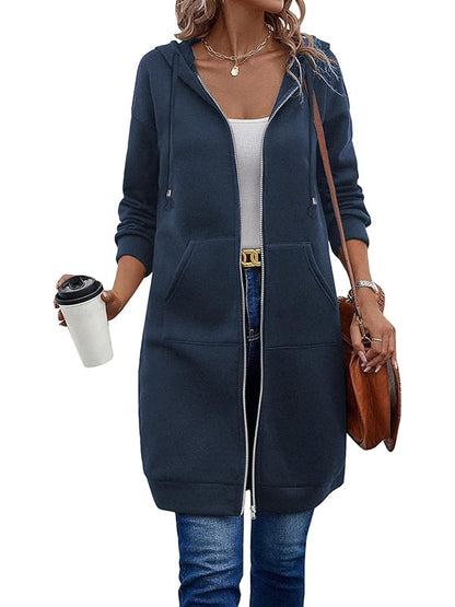 🔥✨Damen Fleece‑Kapuzenpullover mit Reißverschluss