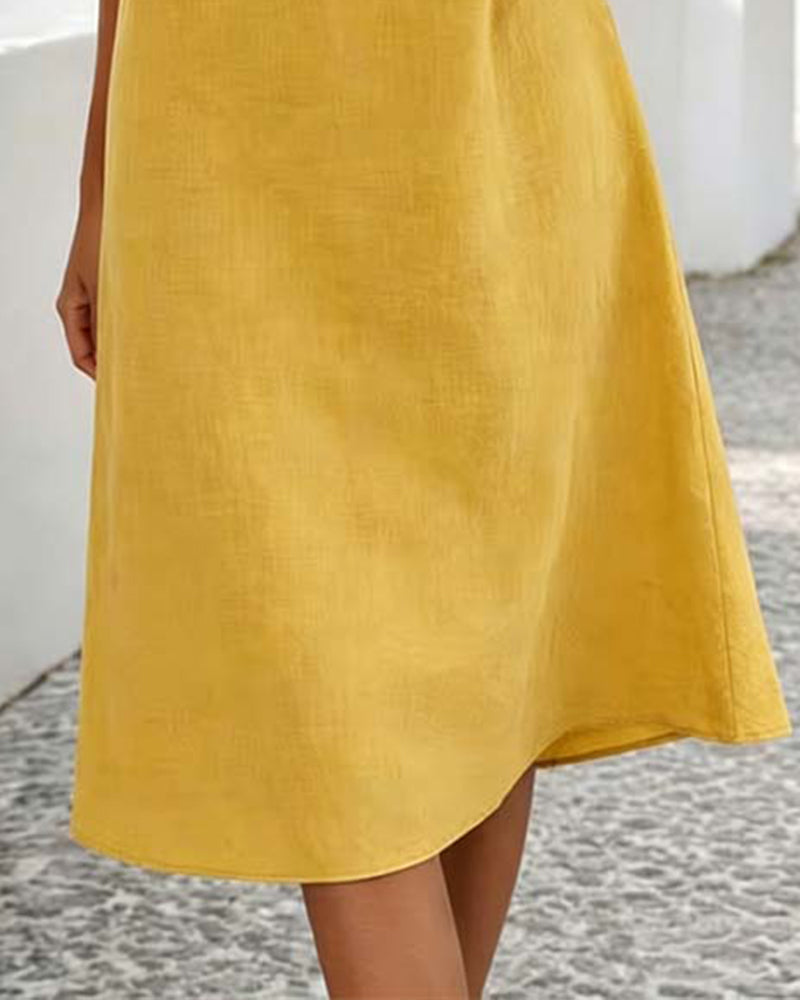 Kleid Lässig Einfarbig