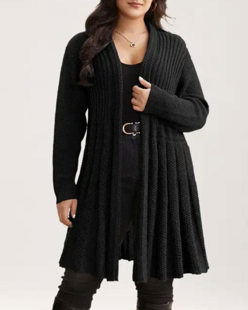 Strickjacke Lang Einfarbig Casual