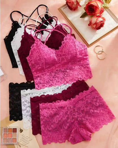 Dessous Set Spitze Cutout Rücken
