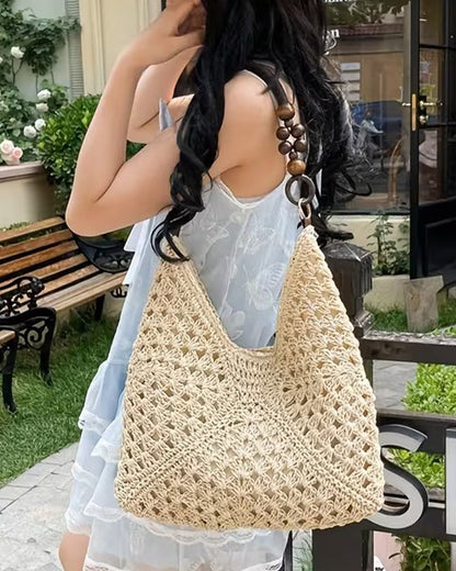 Tasche Ein Schulter Stroh
