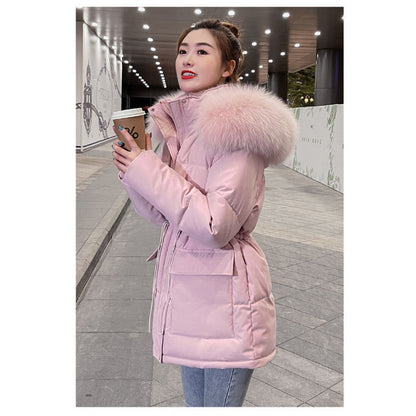 Puffer Jacket with Fur Hood for Women - Loredana