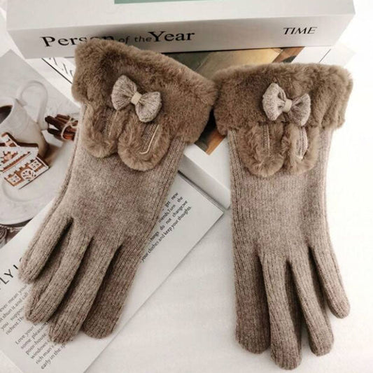 Vintage Warme Handschuhe Khaki