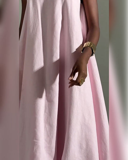 Kleid Halstuch-Ausschnitt Ärmellos Tulpe