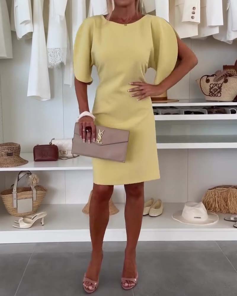 Kleid Schlitz Ärmel Gerade Schmal