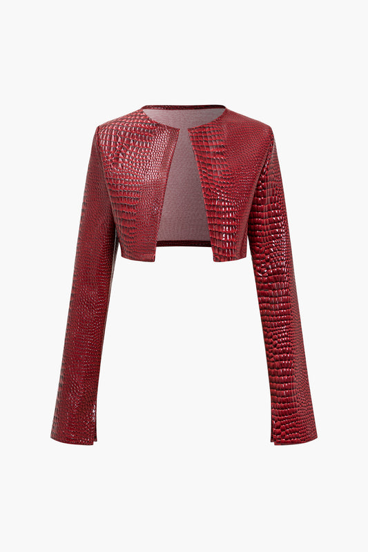 Einfarbige Y2k Cropped Jacke