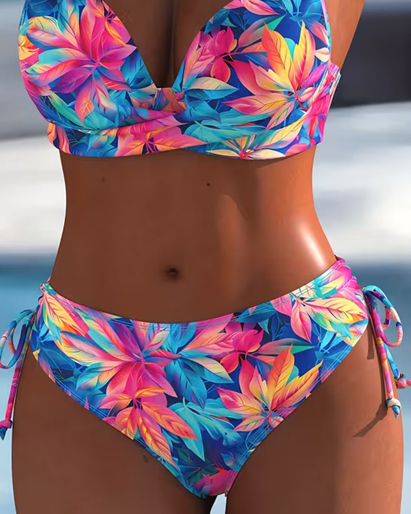 Bikini Bunt Tropisch Pflanzendruck